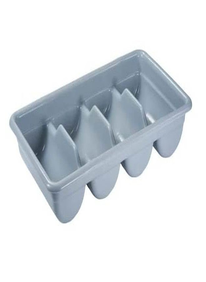 PAUL SONS Hospitality 4 Compartment Cutlery Plastic Storage Box Cutlery Tray Divider Flatware Bin Size: 20"x11"x4" Grey (Pack of 1Pc) - Image 1